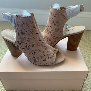 NIB Laser Cut Block Heels